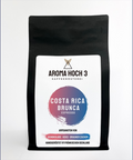 Espressobohnen aus Costa Rica mit dem Geschmacksprofil Schokolade, Brauner Zucker und Keks. Die Kaffeeroestung ist ein kraeftige Röstung und optimal für den Siebtraeger, Espressokocher oder Vollautomat. Die Bohne ist 100% Arabica. Aroma Hoch 3 die Spezialitaetenkaffeeroesterei aus dem Fraenkischen Seenland!