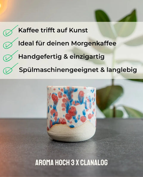 Kaffeebecher mit Henkel | Aroma Hoch 3 x Clanalog Sonderedition