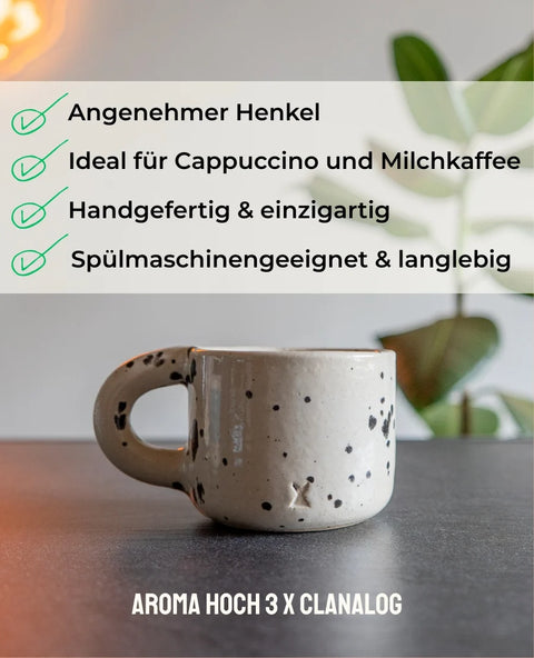 Kaffeetasse mit Henkel | Aroma Hoch 3 x Clanalog Sonderedition