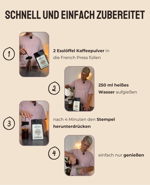 Brühset French Press mit Spezialitätenkaffee